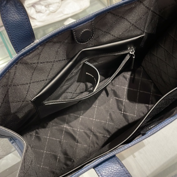 Michael Kors Men Women  XL Cooper Striped Logo Jacquard Structured Tote Handbag - Picture 11 of 16